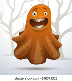 Funny Orange Ghost, vector