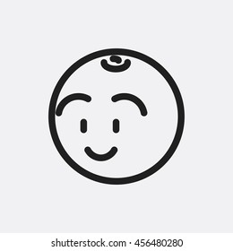 Funny orange icon illustration isolated vector sign symbol