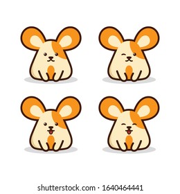 the funny orange mouse vector