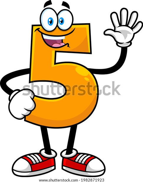 Funny Orange Number Five 5 Cartoon Stock Vector (royalty Free) 1982871923