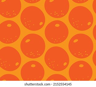 Funny oranges. Summer design with colourful fruits. Abstract orange fruits in hand-drawn doodle style. Vector creative fruit texture. Great for fabric, textile, paper and printing.