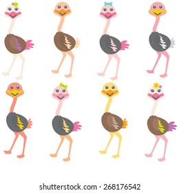 Funny ostrich cartoon