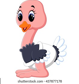 Funny ostrich cartoon