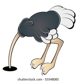 funny ostrich cartoon