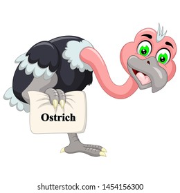 Funny Ostrich Cartoon For Your Design