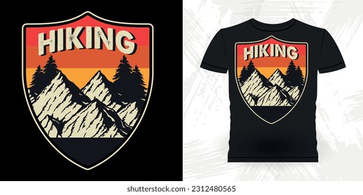 Funny Outdoor Adventure Lover Mountain Nature Retro Vintage Hiking T-shirt Design