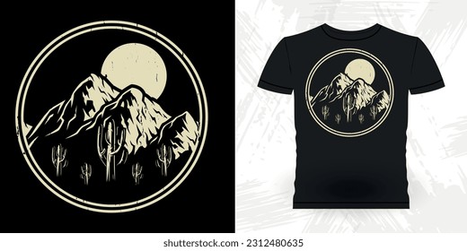 Funny Outdoor Adventure Lover Mountain Nature Retro Vintage Hiking T-shirt Design