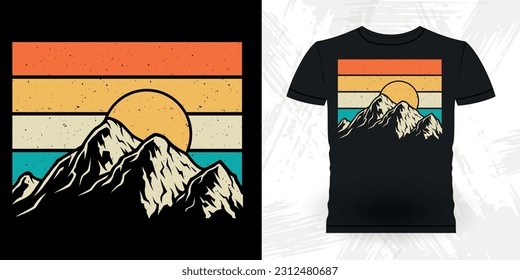 Funny Outdoor Adventure Lover Mountain Nature Retro Vintage Hiking T-shirt Design
