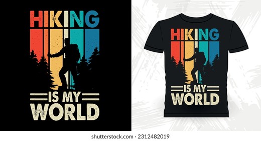 Funny Outdoor Adventure Lover Mountain Nature Retro Vintage Senderismo Diseño de camisetas