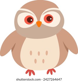 Funny Owl Bird Vector Illustration