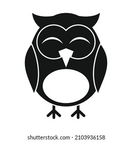 Funny Owl Black Simple Silhouette Vector Stock Vector (Royalty Free ...