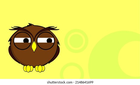 funny owl cartoon expression background in vector format