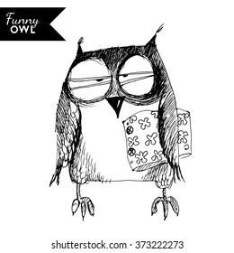 funny owl character