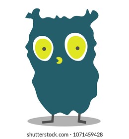 Funny owl character, cartoon flat modern design