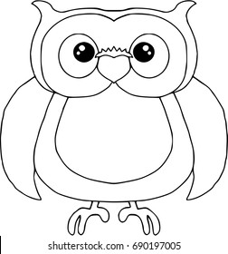 Funny Owl Coloring Animals Birds Cartoon Stock Vector (Royalty Free ...