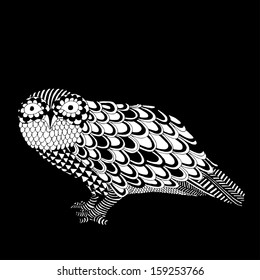 Funny owl illustration- original drawing vectorized 