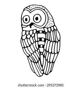 Funny owl illustration- original drawing vectorized 