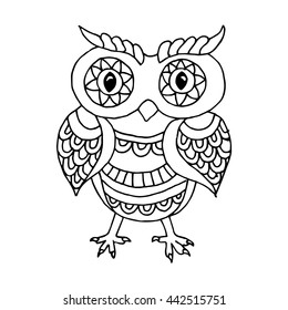 Funny owl illustration - original drawing