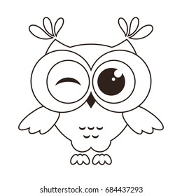 funny owl isolated on white