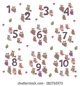 funny owl Learning to count
