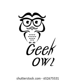Funny owl logo 