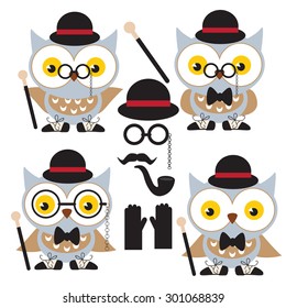 Funny owl vector illustration