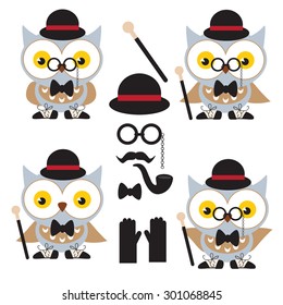 Funny owl vector illustration