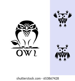 Funny owls with big eyes