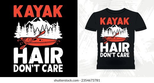 Funny Paddling Boat Retro Vintage Kayaking T-shirt Design