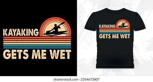 Funny Paddling Boat Retro Vintage Kayaking T-shirt Design