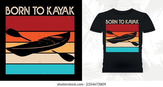 Funny Paddling Boat Retro Vintage Kayaking T-shirt Design