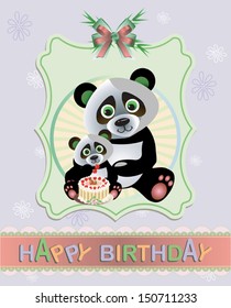 Funny Panda birthday greeting card