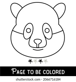 Funny Panda Face to be colored, the coloring book for preschool kids with easy educational gaming level, medium.