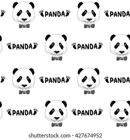 funny panda head pattern