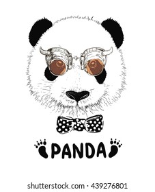 funny panda head steampunk
