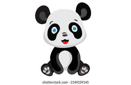 Funny panda illustration vector deasing graphics