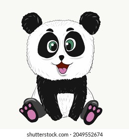 funny panda on a white background