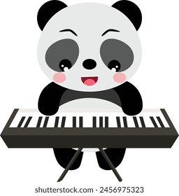 Panda divertido tocando el piano