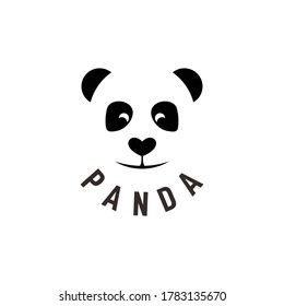 Funny Panda template Icon Logo Vector Illustration flat  