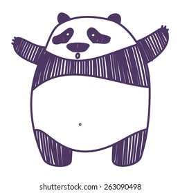 Funny panda vector drawings