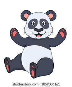 funny panda. vector illustration character in cartoon style. isolated on white background