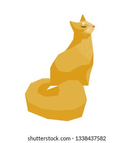 Funny paper cut cat  card template. Abstract creative cat illustration for design childish poster, birthday card, veterinaryan clinic advertising, invitation, pet shop sale etc. 