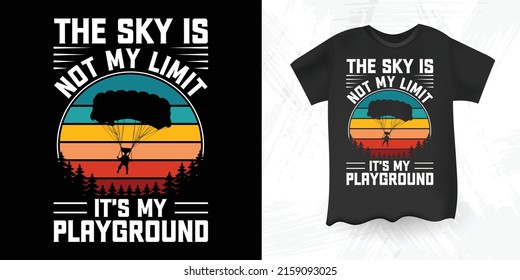 Funny Parachute Skydiver Retro Vintage Skydiving T-Shirt Design