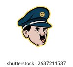 Funny parody of dictator in German Hitler with cartoon style art, but it's not to campaign fascist or something else