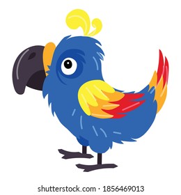 Funny parrot icon. Cartoon of funny parrot vector icon for web design isolated on white background