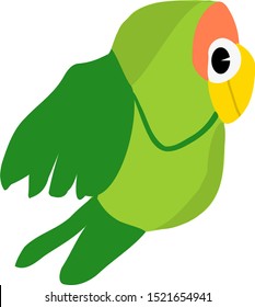 Funny Parrot Isolated Bird Vector