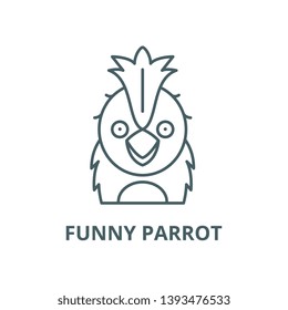 Funny parrot vector line icon, linear concept, outline sign, symbol