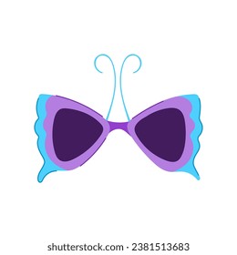 funny party glasses cartoon. carnival holiday, event young, fashion object funny party glasses sign. isolated symbol vector illustration