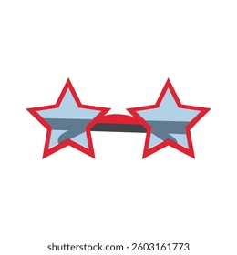 Funny party glasses in the form of a star. Vector illustration