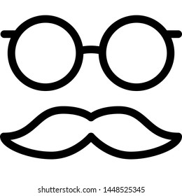 Funny party mask with dandy mustache